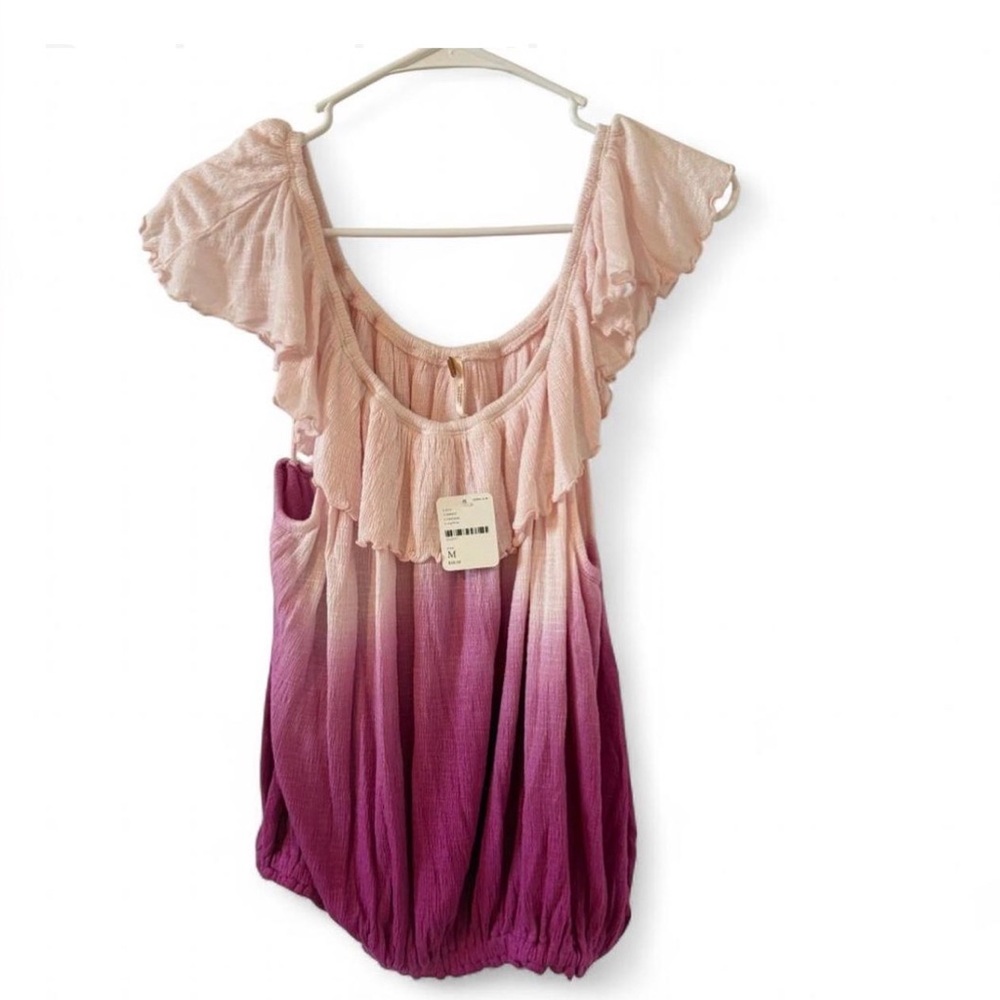 FREE PEOPLE CORA LEE Off the Shoulder Ombré Top med nwt - Picture 3 of 6